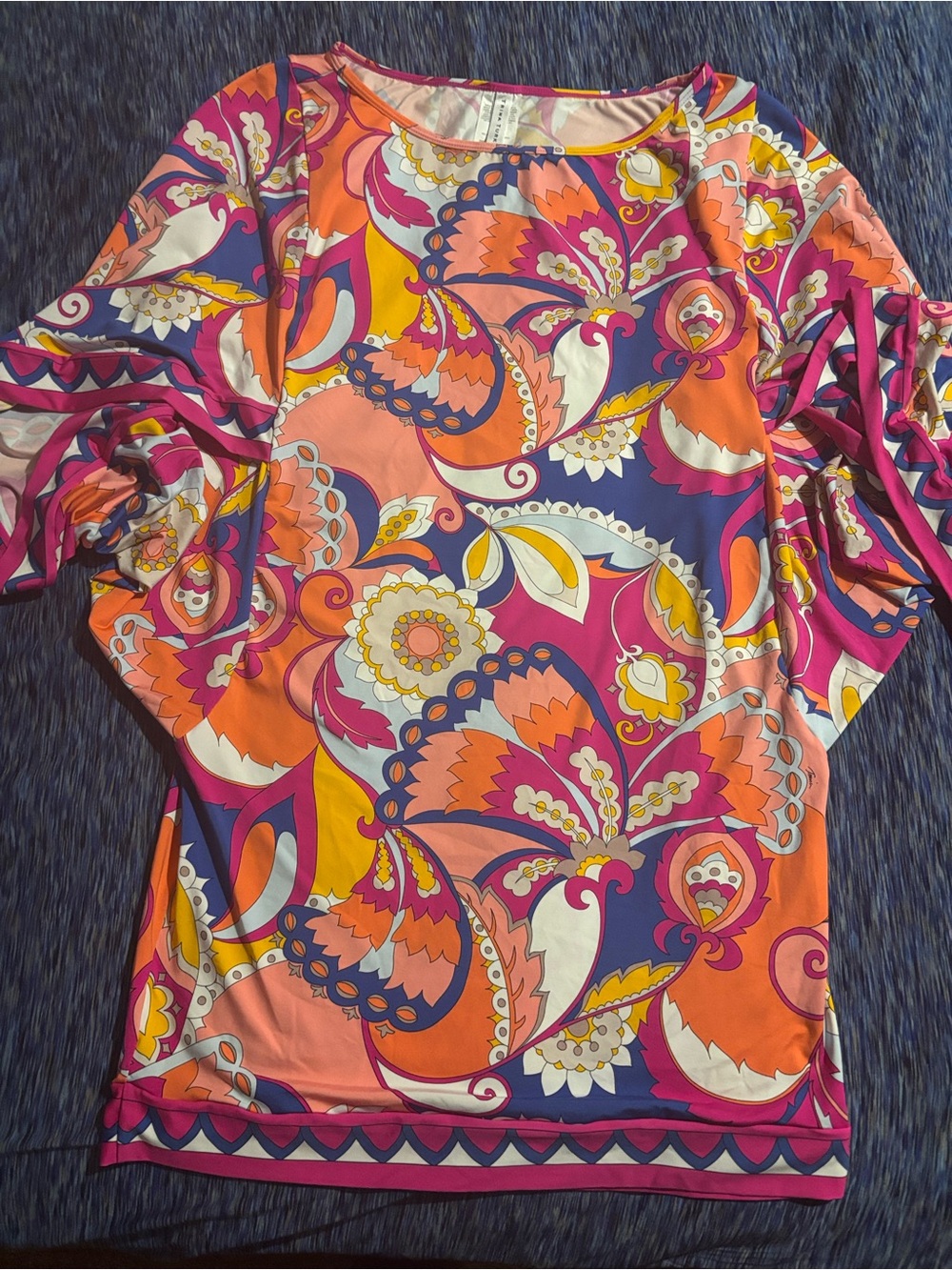Trina Turk Pink Orange Purple Paisley-Print Women’s Blouse